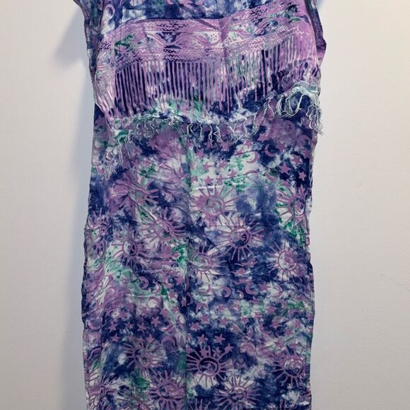 na Accessories - Sun Moon & Stars Celestial Fringe Scarf